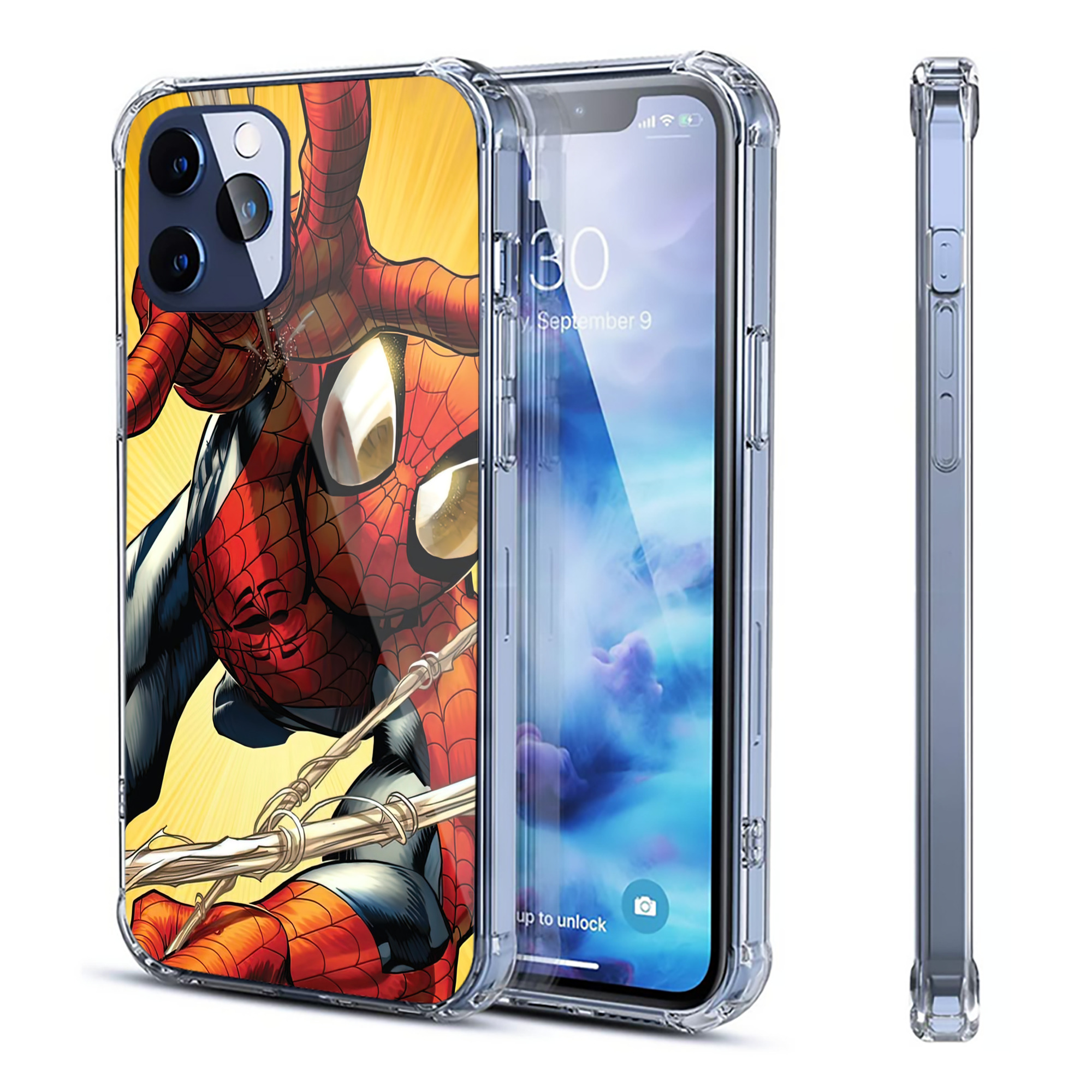 （画像用） Spider Man スパイダーマン 【iPhone 12シリーズ対応】透明スマホケース（クリアソフトケース）